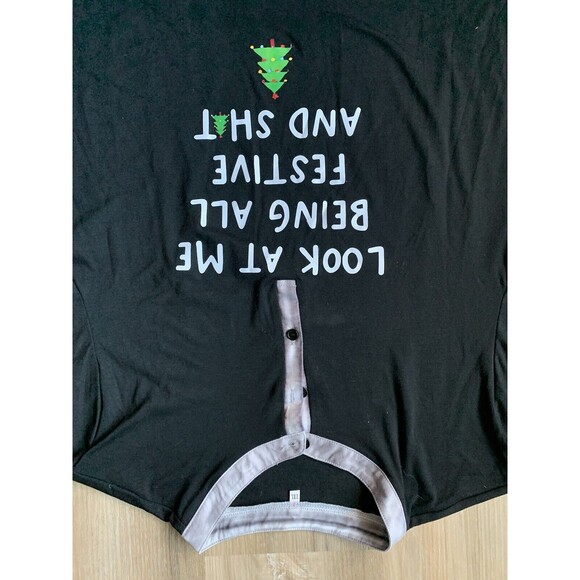 “Look At Me Being All Festive and Sh—“ men’s long sleeve three button Henley XL - Picture 3 of 11